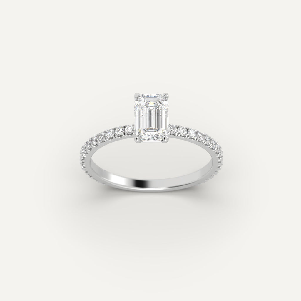 Platinum 1 Carat Engagement Ring On Woman's Hand