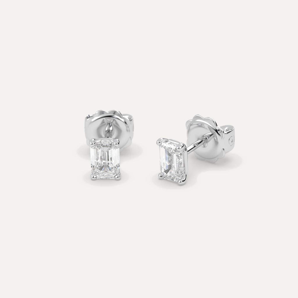 1 Carat White Gold Diamond Stud Earrings For Women