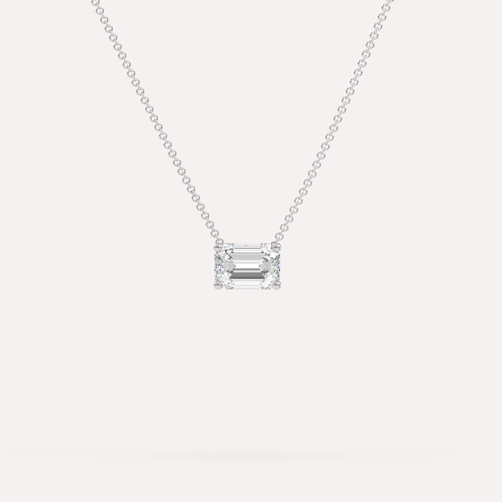 1 Carat Diamond Floating Necklace In 14K White Gold