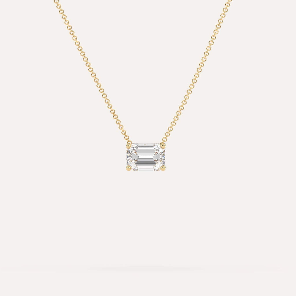 1 Carat Diamond Floating Necklace In 14K Yellow Gold