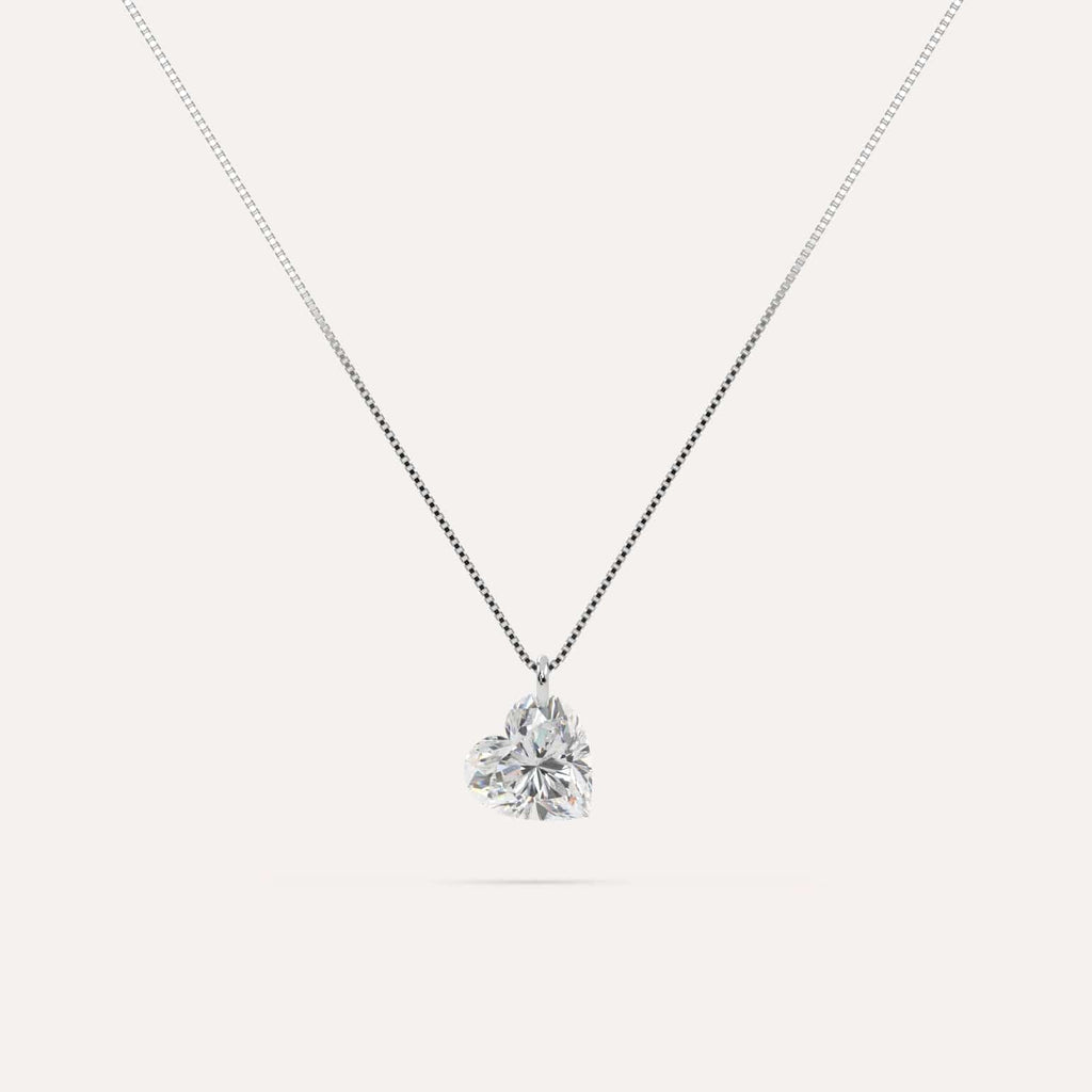 1 carat floating heart diamond necklace