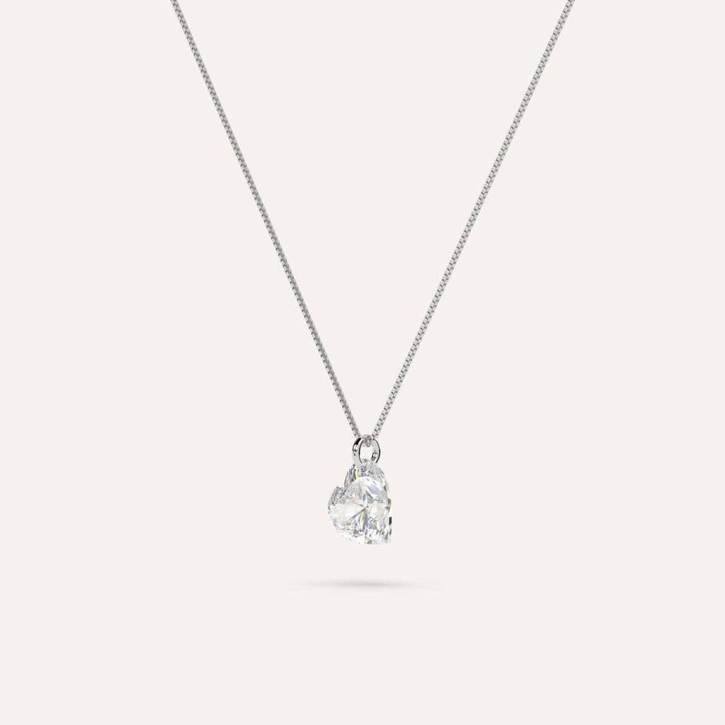 1 carat floating heart diamond necklace