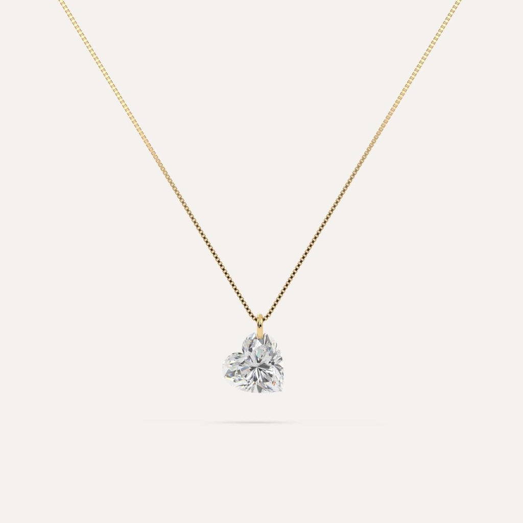 1 carat floating heart diamond necklace