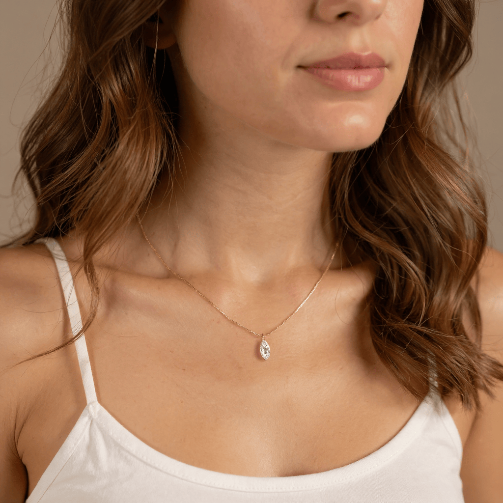 1 carat floating marquise diamond necklace