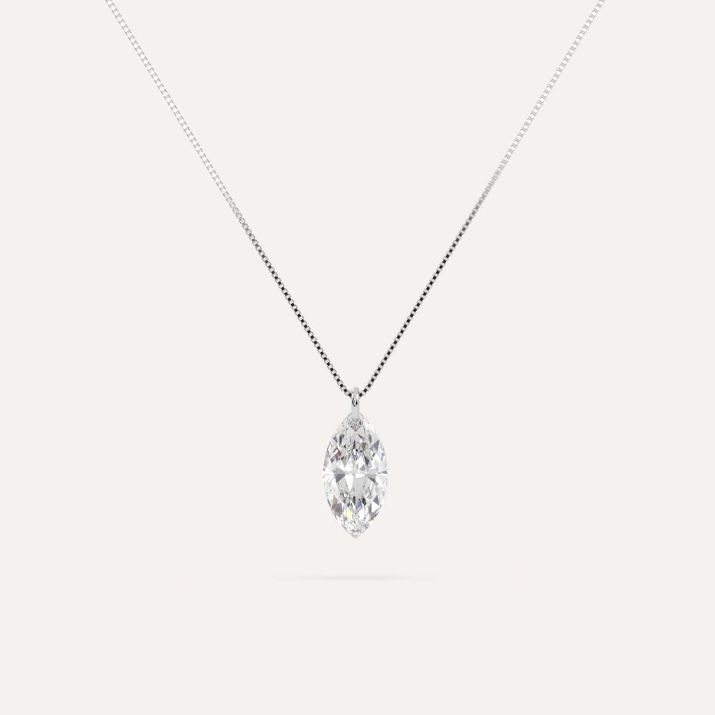 1 carat floating marquise diamond necklace