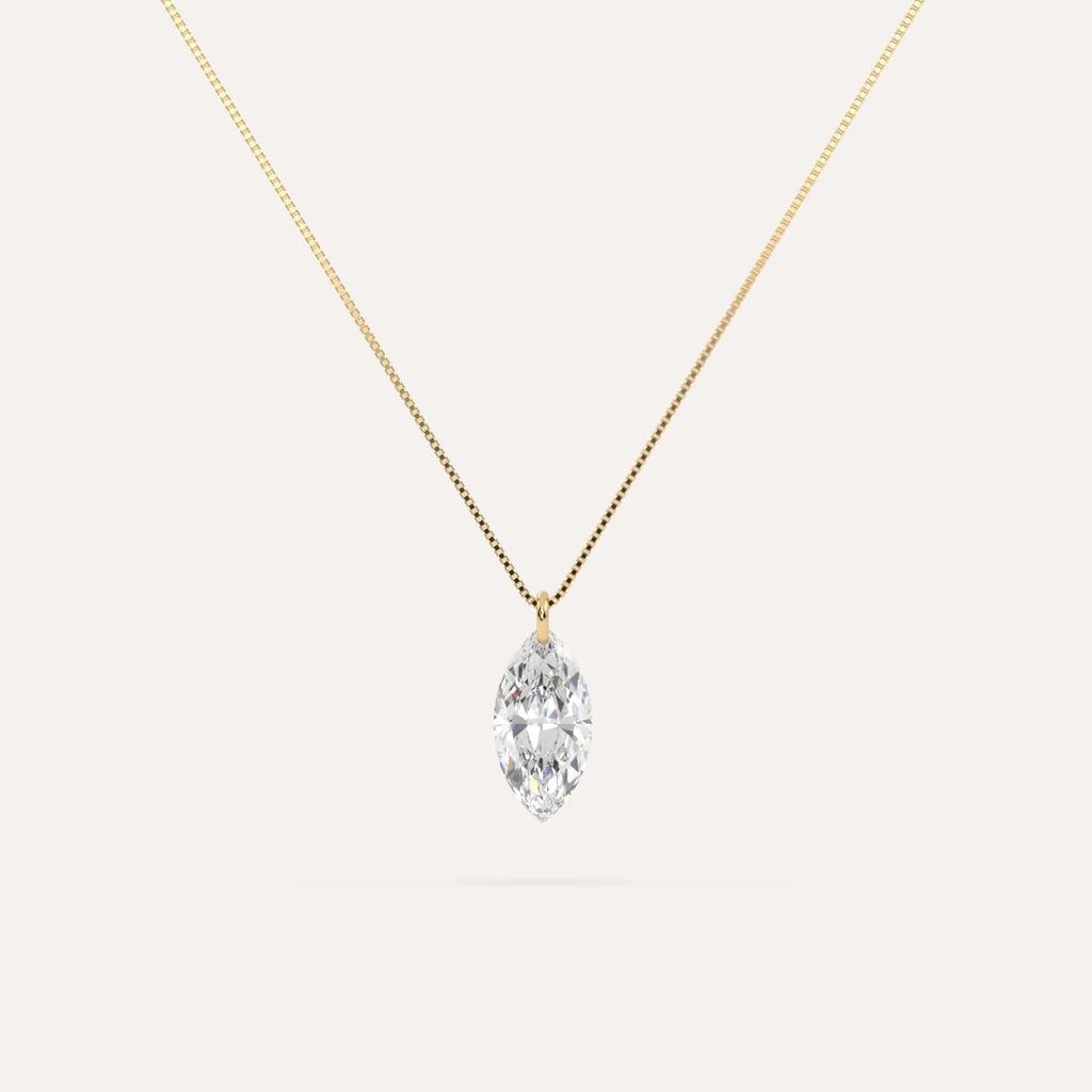 1 carat floating marquise diamond necklace