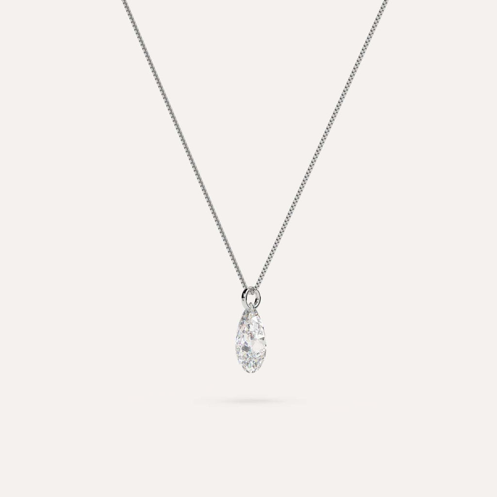 1 carat floating pear diamond necklace
