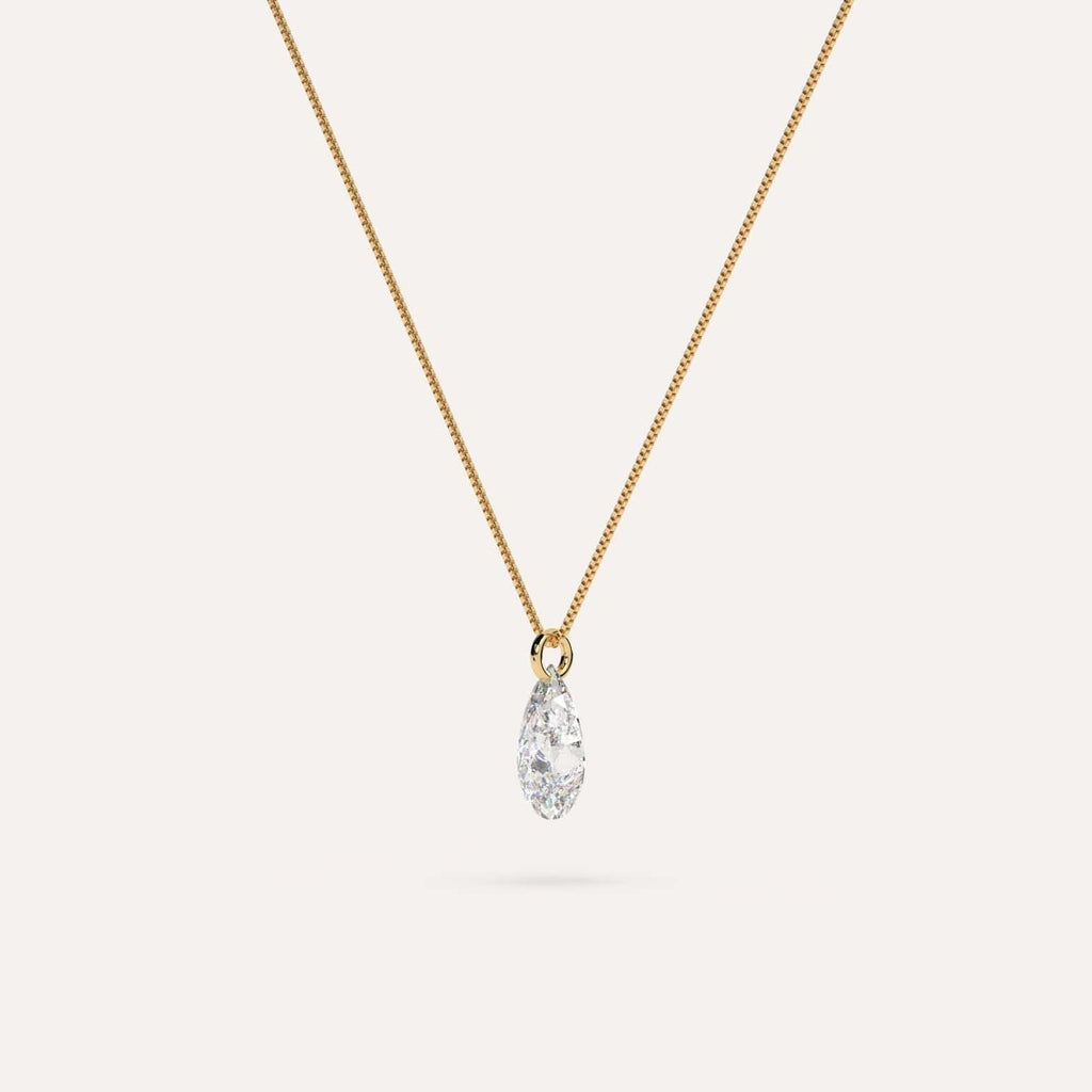 1 carat floating pear diamond necklace