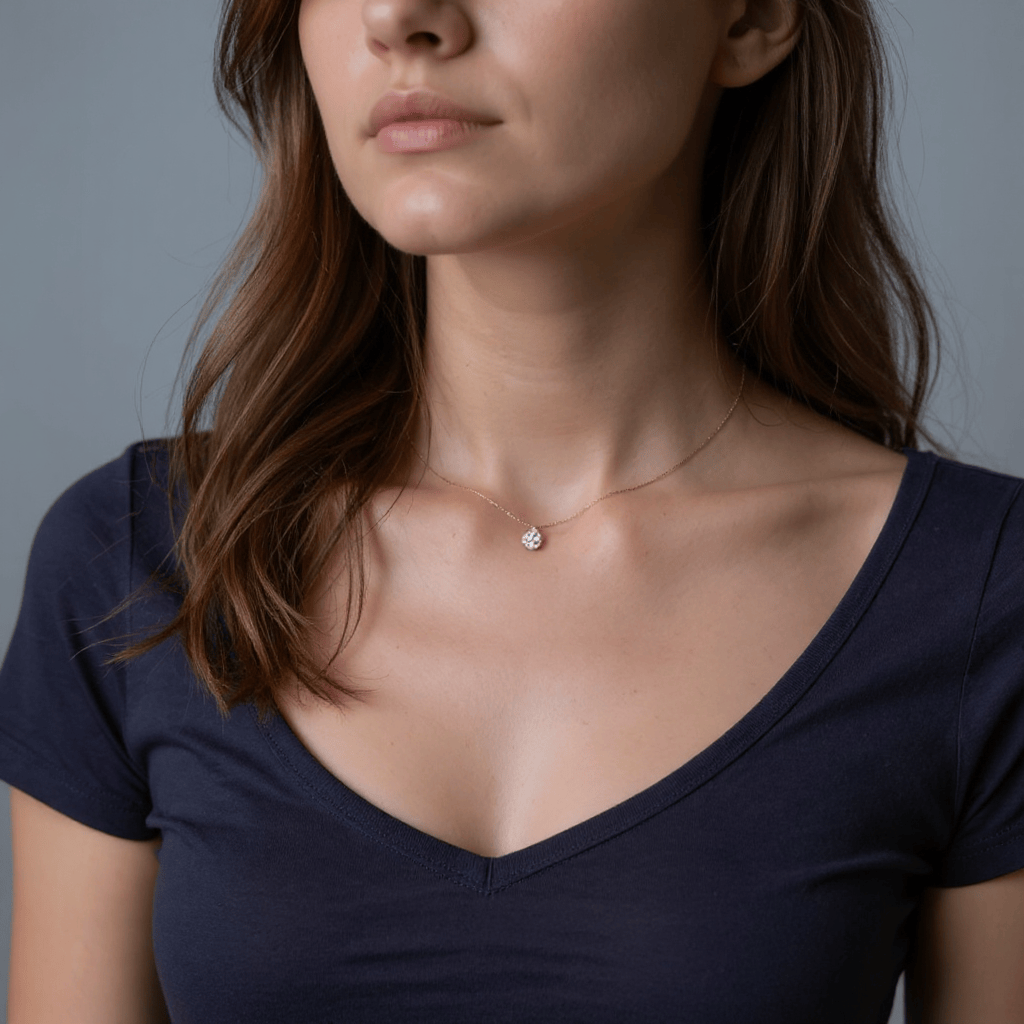 1 carat floating round diamond necklace