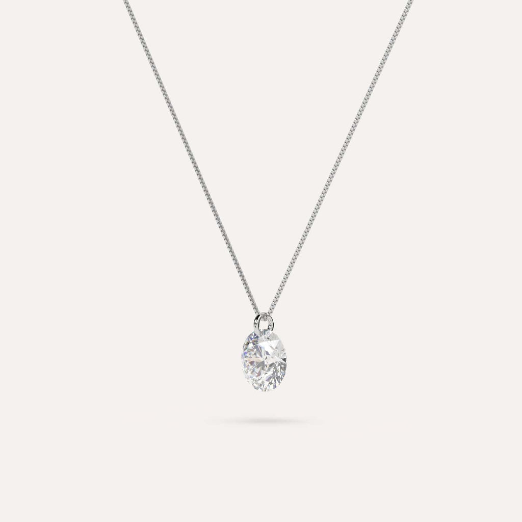 1 carat floating round diamond necklace