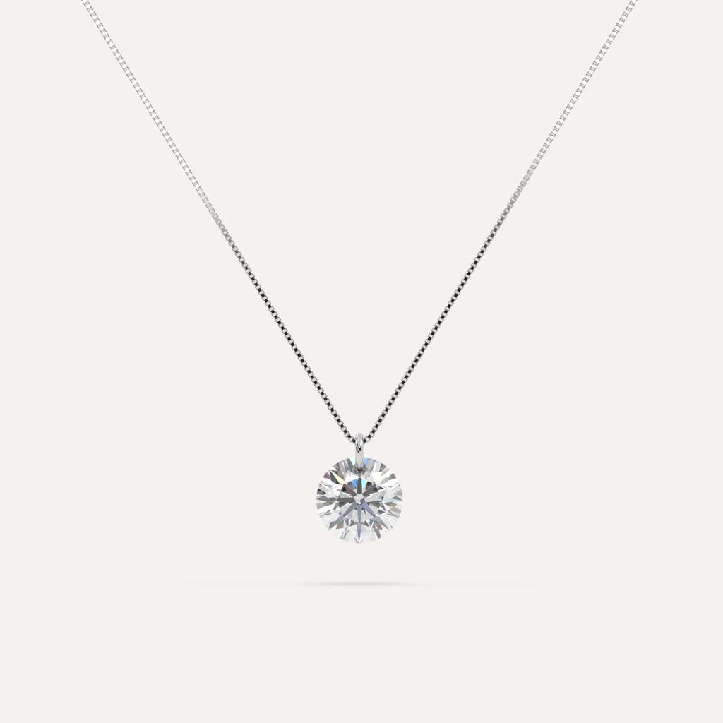 1 carat floating round diamond necklace