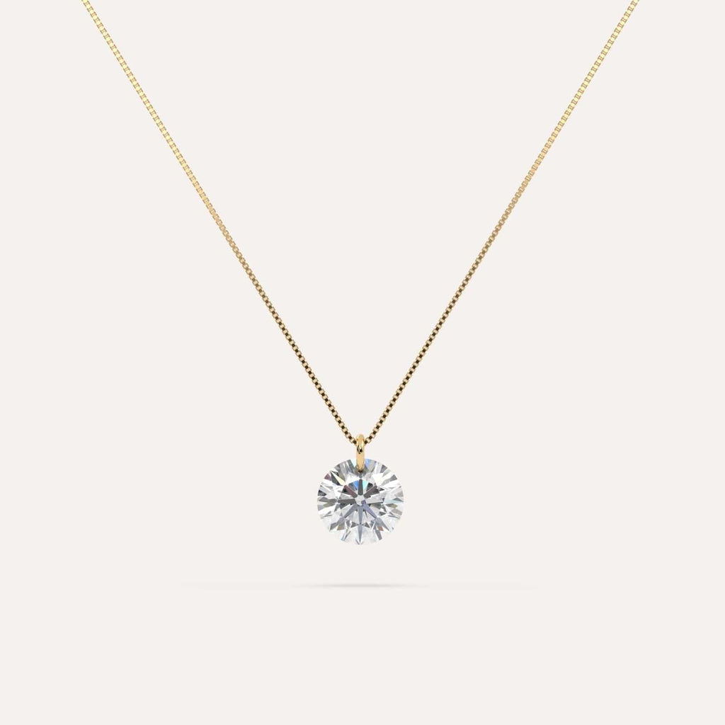 1 carat floating round diamond necklace
