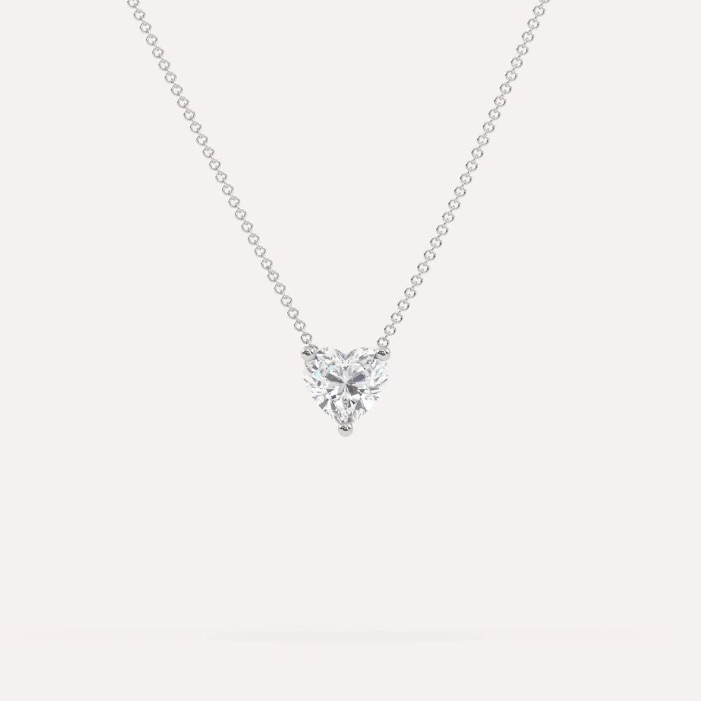 1 Carat Diamond Floating Necklace In 14K White Gold