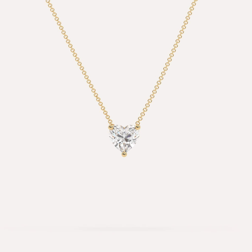 1 Carat Diamond Floating Necklace In 14K Yellow Gold