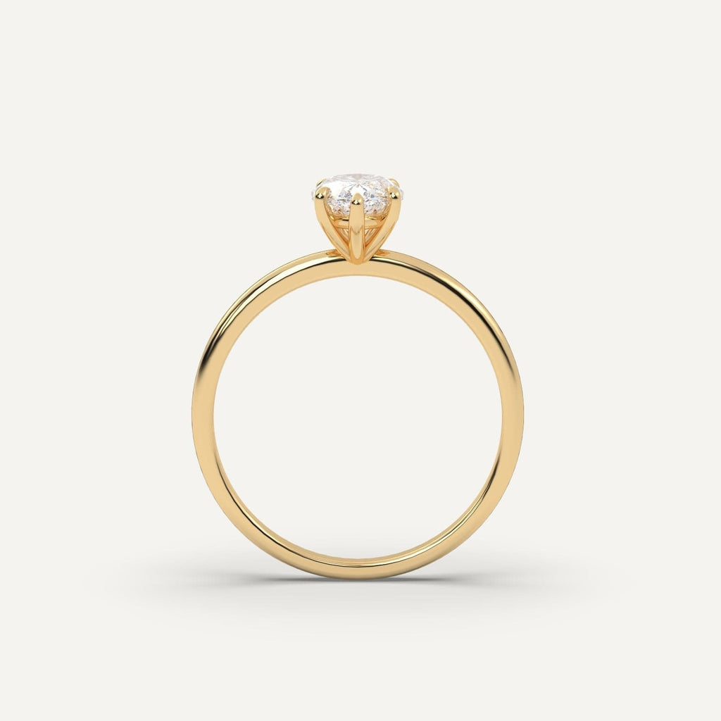 1 Carat Marquise Cut Engagement Ring In 14K Yellow Gold