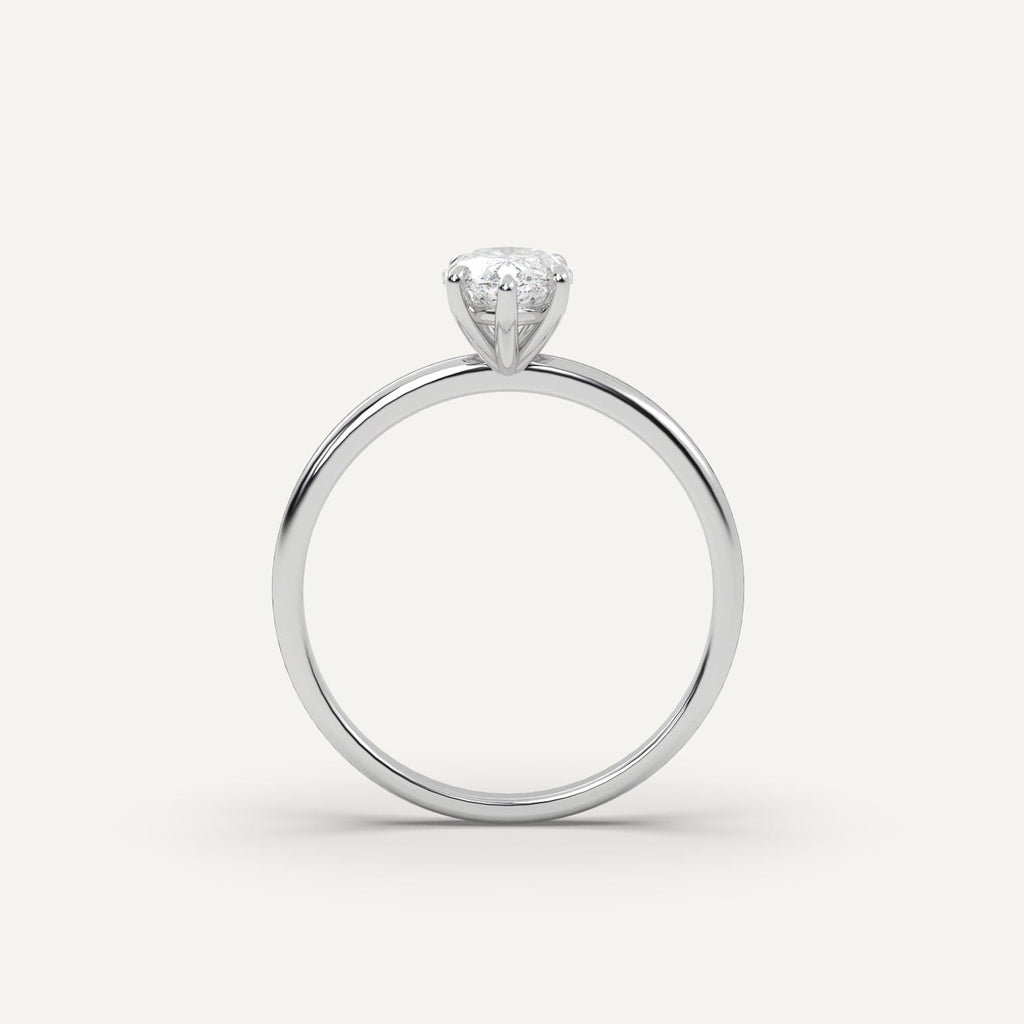 1 Carat Marquise Cut Engagement Ring In 14K White Gold