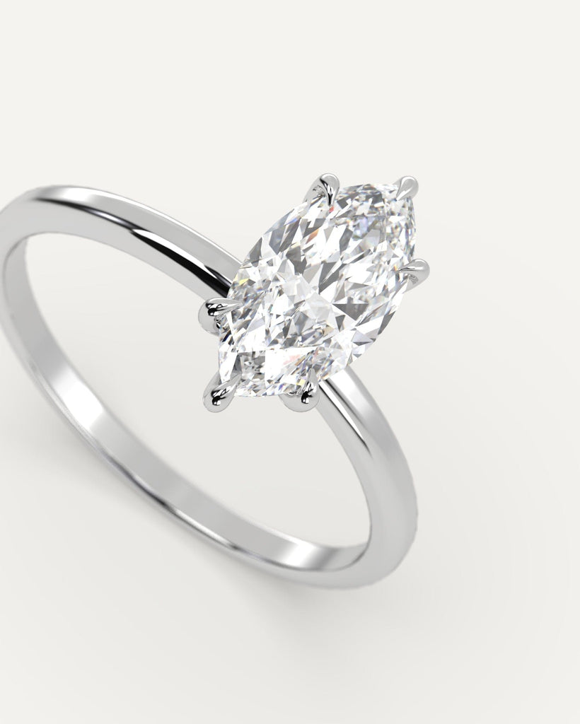 Solitaire Marquise Cut Engagement Ring 1 Carat Diamond