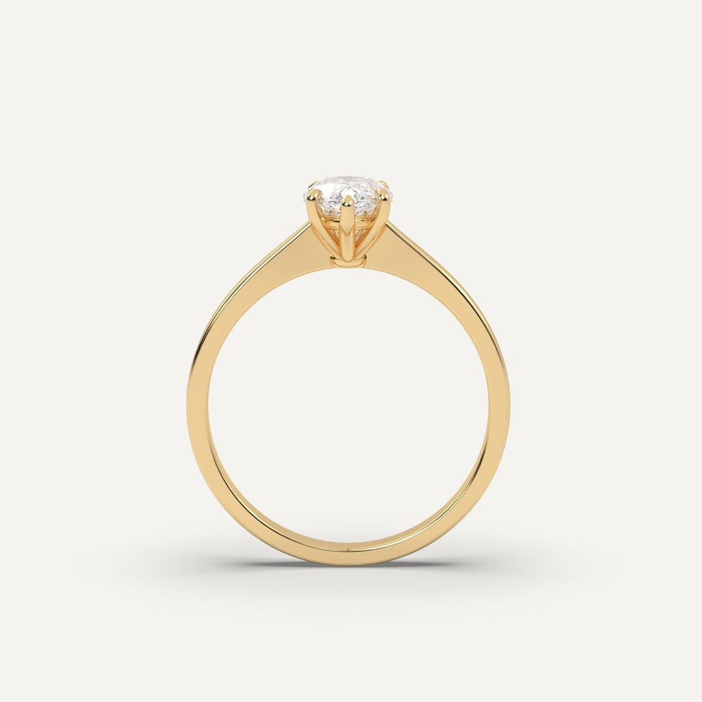 1 Carat Marquise Cut Engagement Ring In 14K Yellow Gold