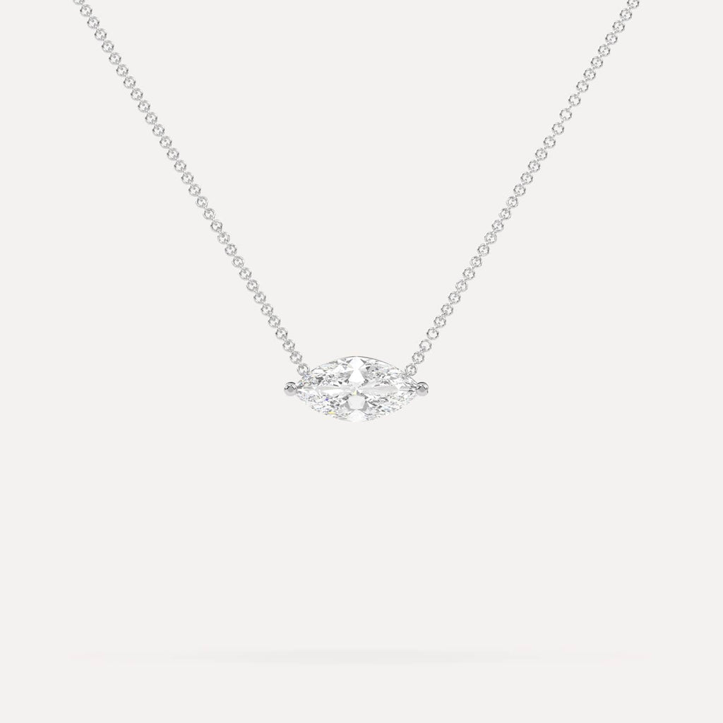 1 Carat Diamond Floating Necklace In 14K White Gold