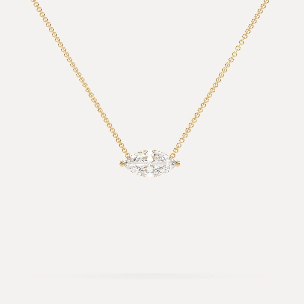 1 Carat Diamond Floating Necklace In 14K Yellow Gold