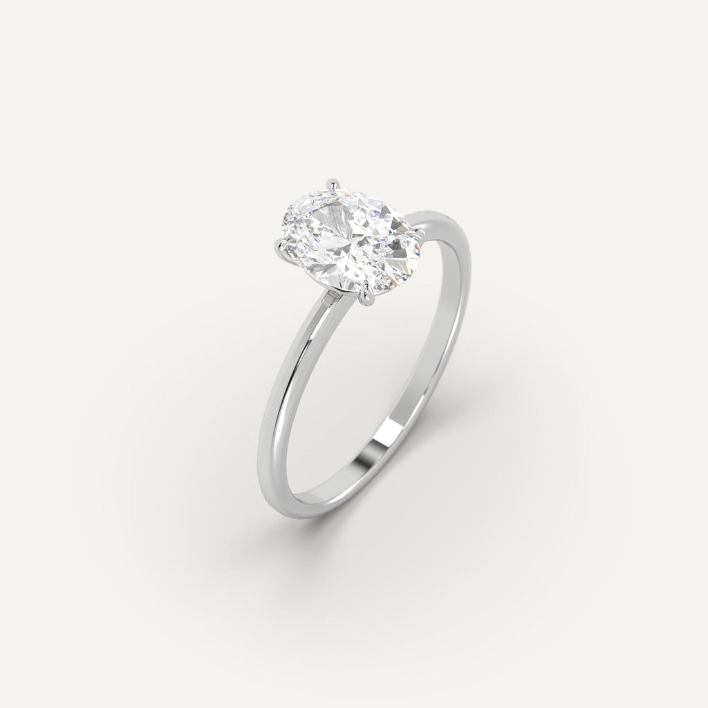 1 Carat Engagement Ring Oval Cut Diamond In 950 Platinum