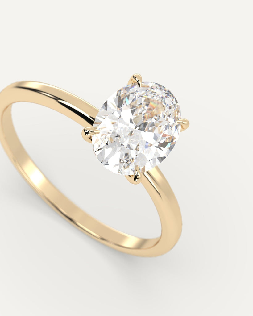 Whisper Thin Oval Cut Engagement Ring 1 Carat Diamond
