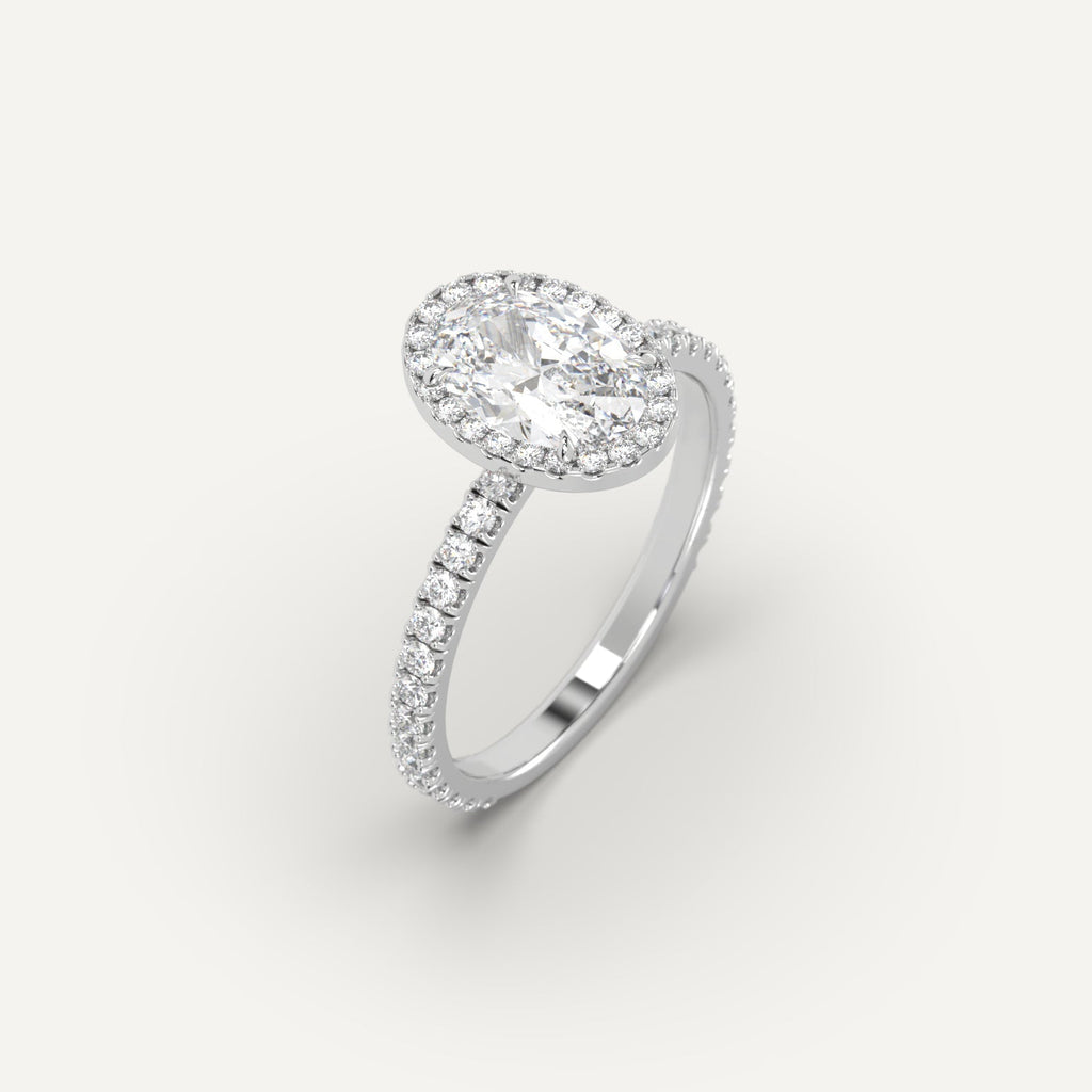 1 Carat Engagement Ring Oval Cut Diamond In 950 Platinum