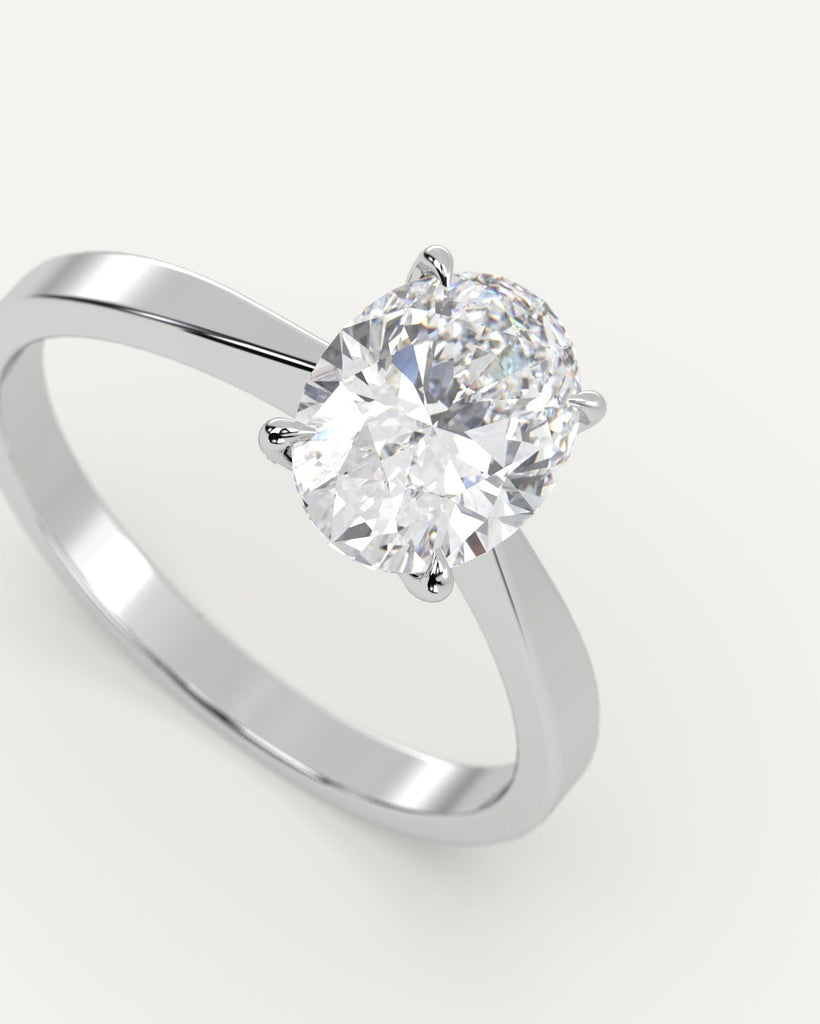 Cathedral Oval Cut Engagement Ring 1 Carat Diamond