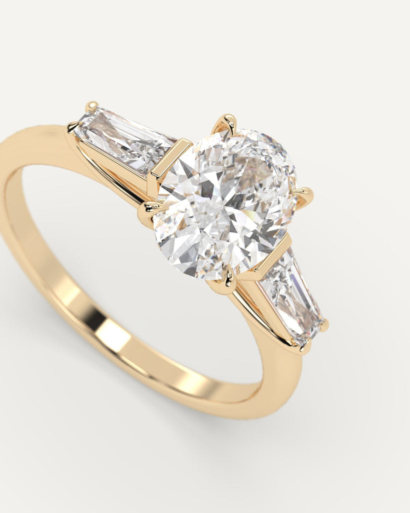 3-Stone Oval Cut Engagement Ring 1 Carat Diamond