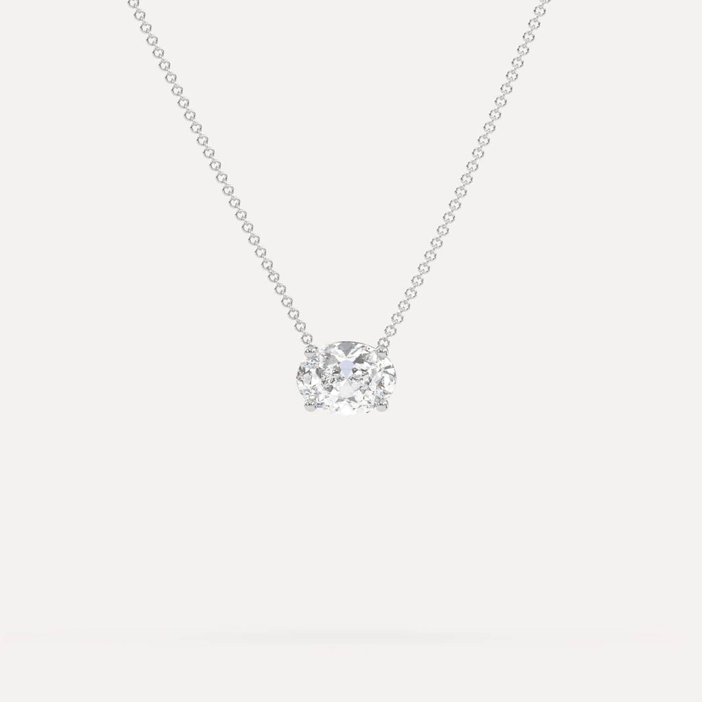 1 Carat Diamond Floating Necklace In 14K White Gold