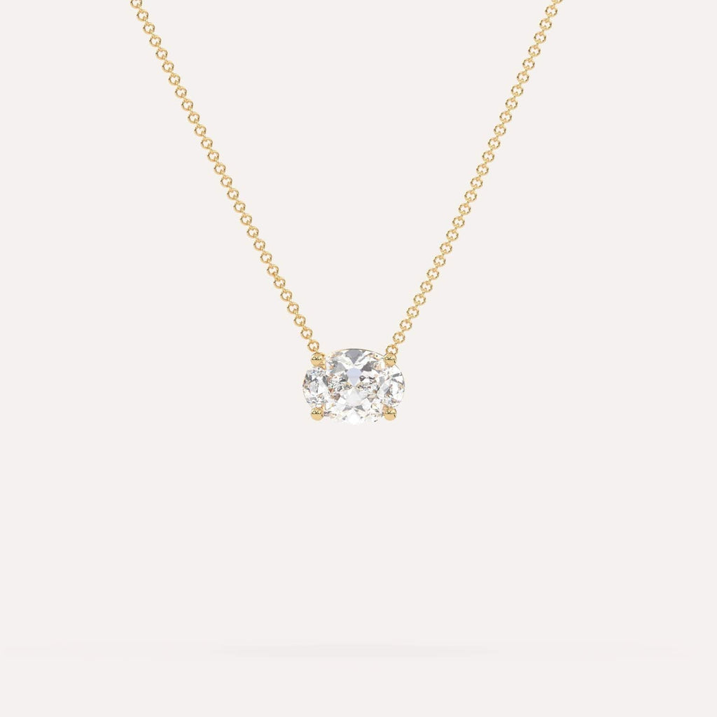 1 Carat Diamond Floating Necklace In 14K Yellow Gold