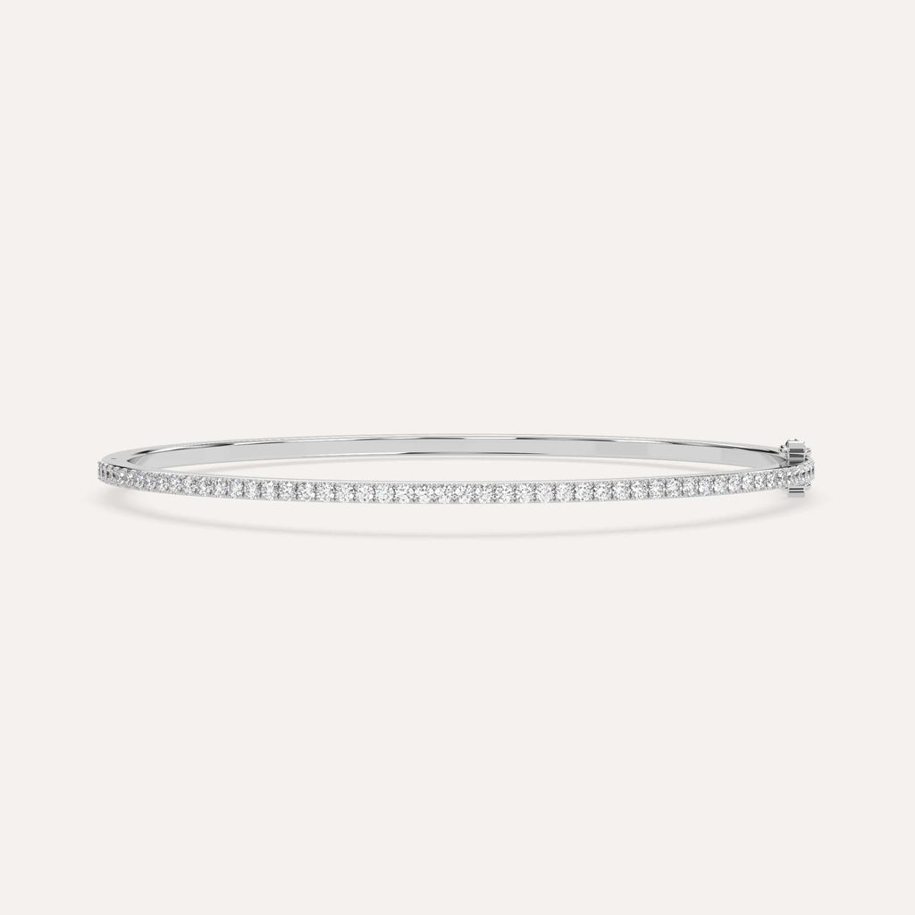 1 carat diamond pave, bangle bracelet in 14K white gold