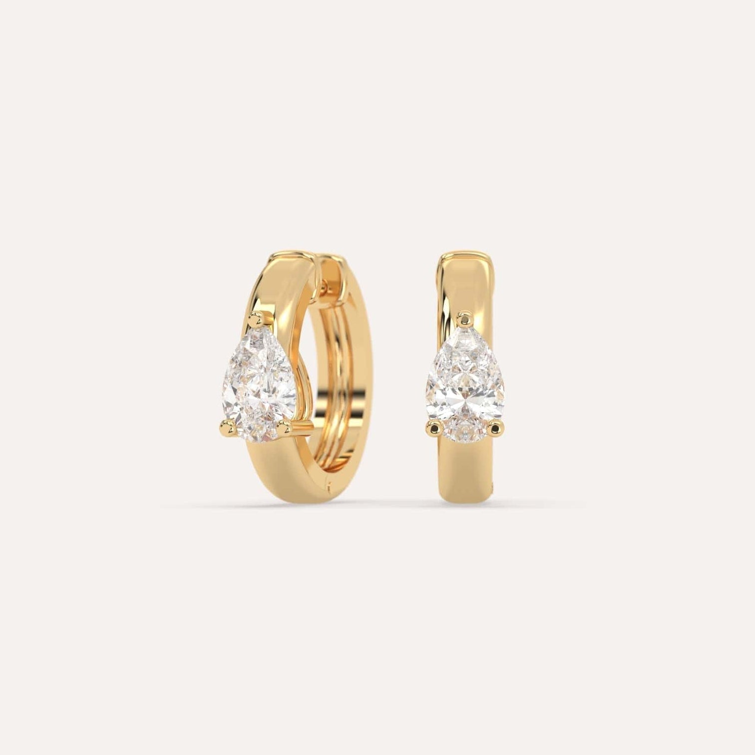 トモ VIVIFY HOOP PIERCE Lsize Pear Diamond Hoop Earrings | 2025 Yellow Gold Collection