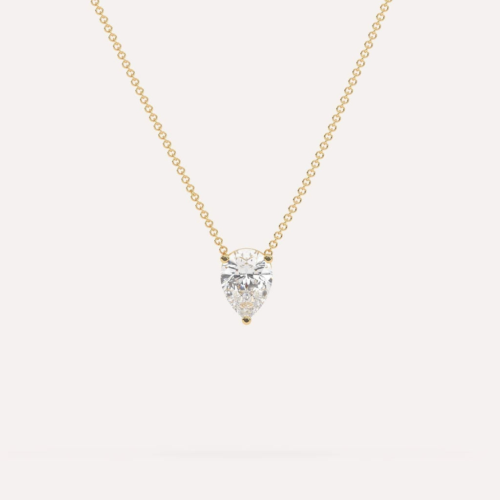 1 Carat Diamond Floating Necklace In 14K Yellow Gold