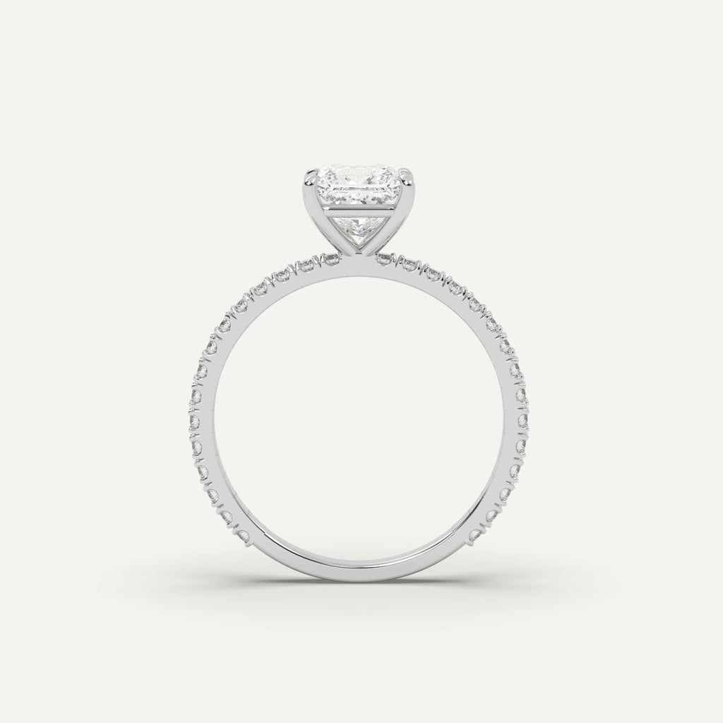 1 Carat Princess Cut Engagement Ring In 950 Platinum
