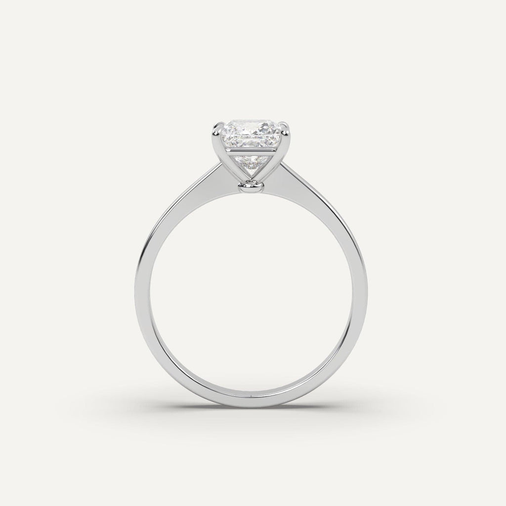 1 Carat Princess Cut Engagement Ring In 14K White Gold