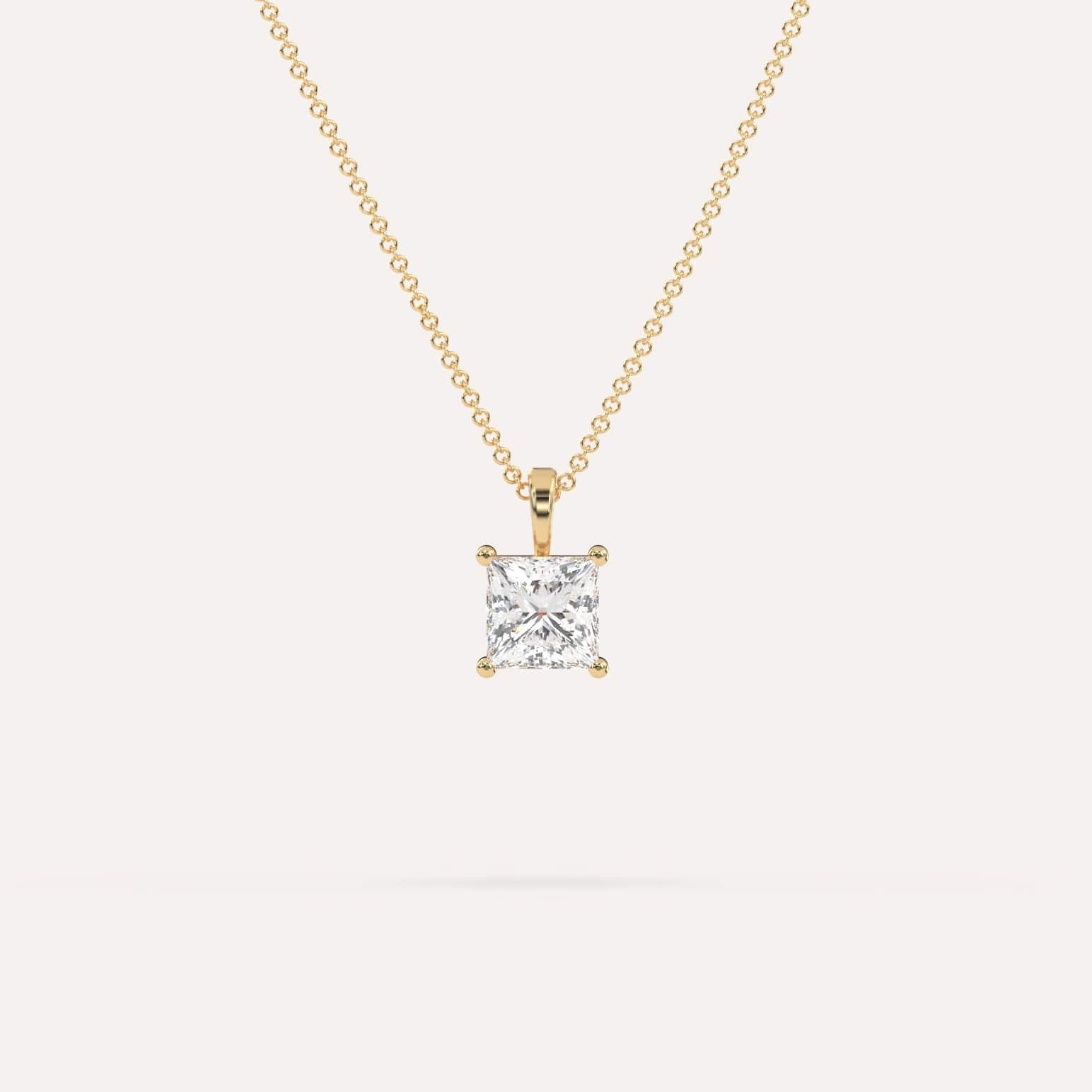 carat Princess Diamond Pendant Necklace - Main Image