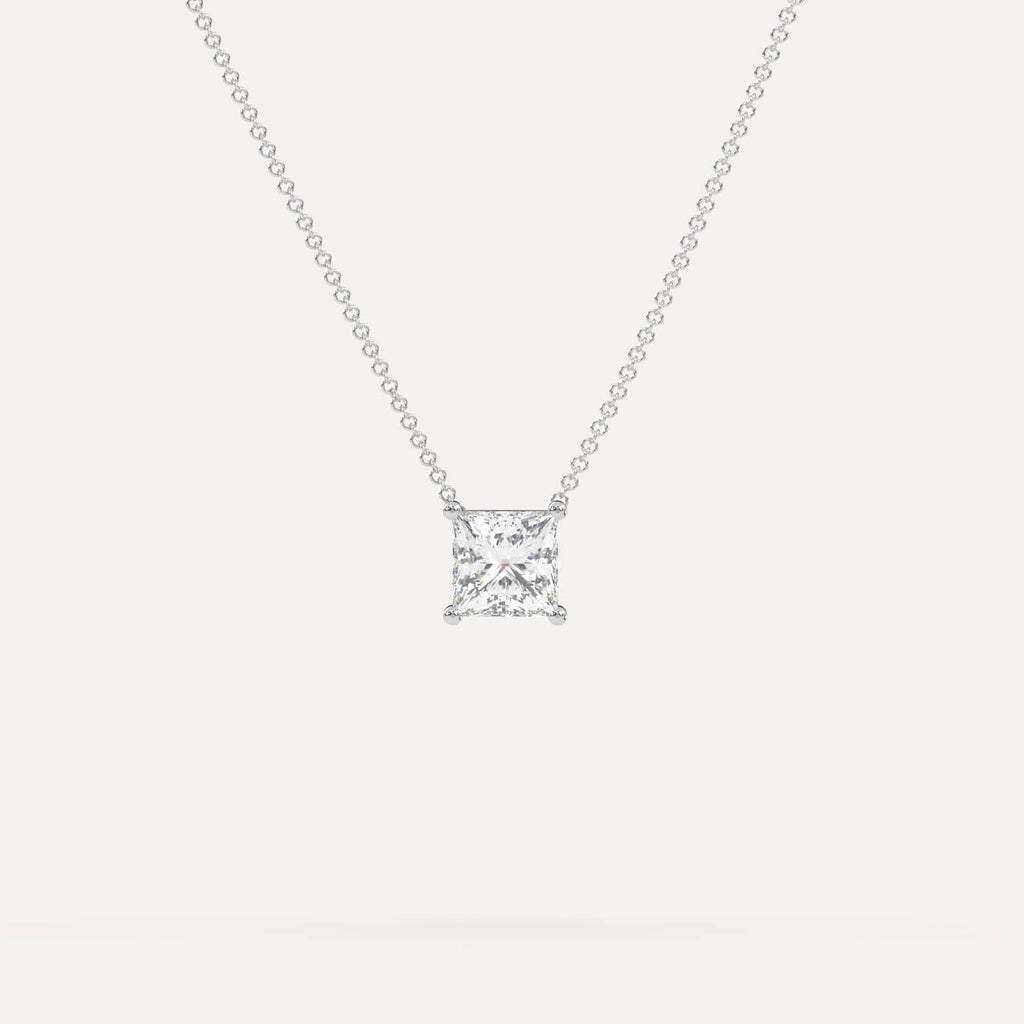 1 Carat Diamond Floating Necklace In 14K White Gold