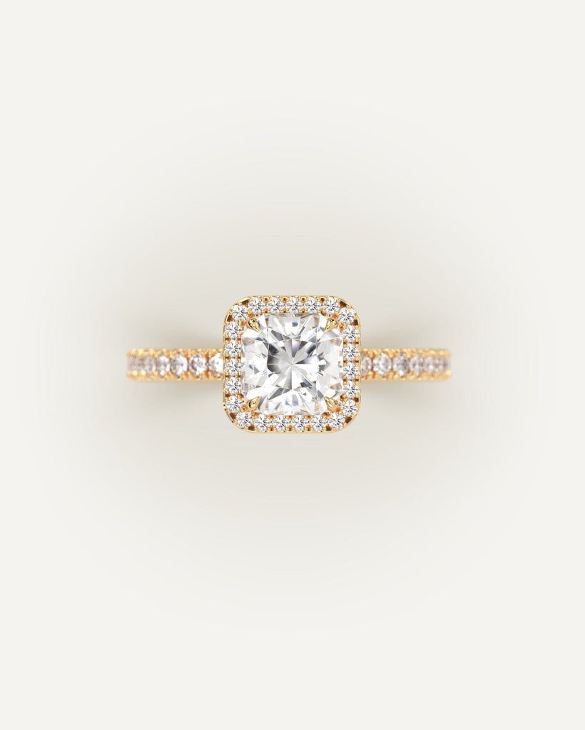 Halo Radiant Cut Engagement Ring 1 Carat Diamond