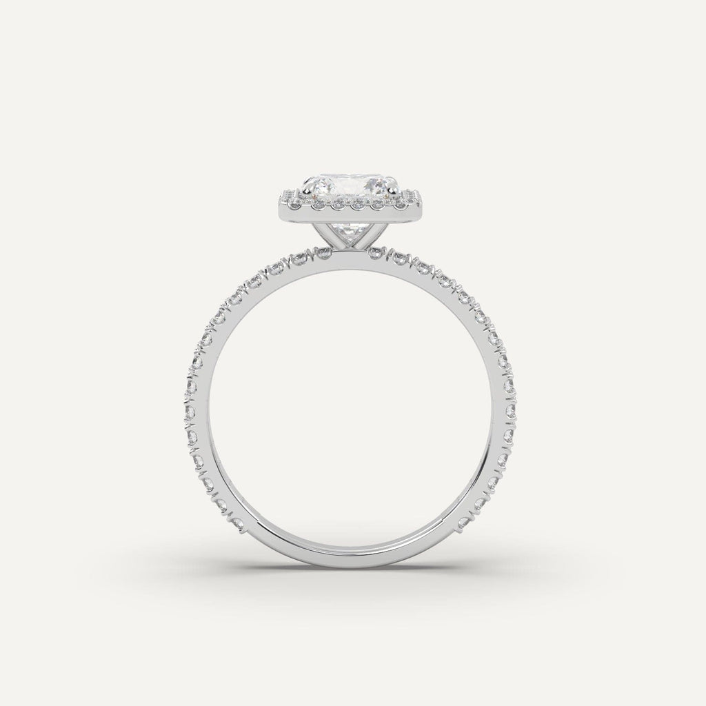 1 Carat Radiant Cut Engagement Ring In Platinum