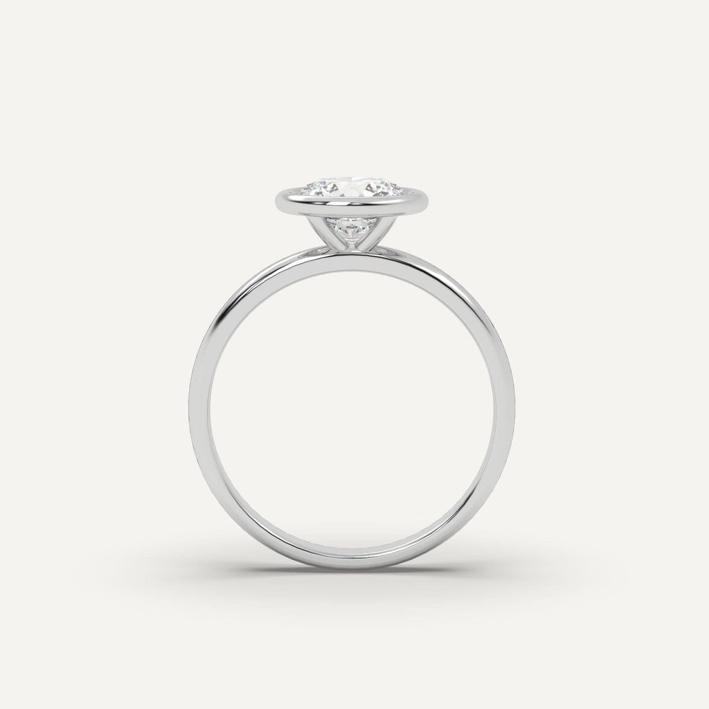 1 Carat Round Cut Engagement Ring In 14K White Gold