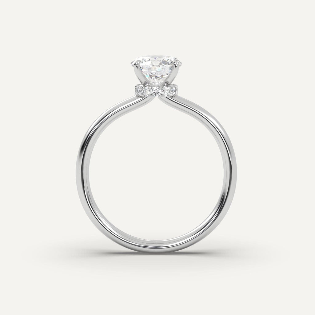 1 Carat Round Cut Engagement Ring In 950 Platinum