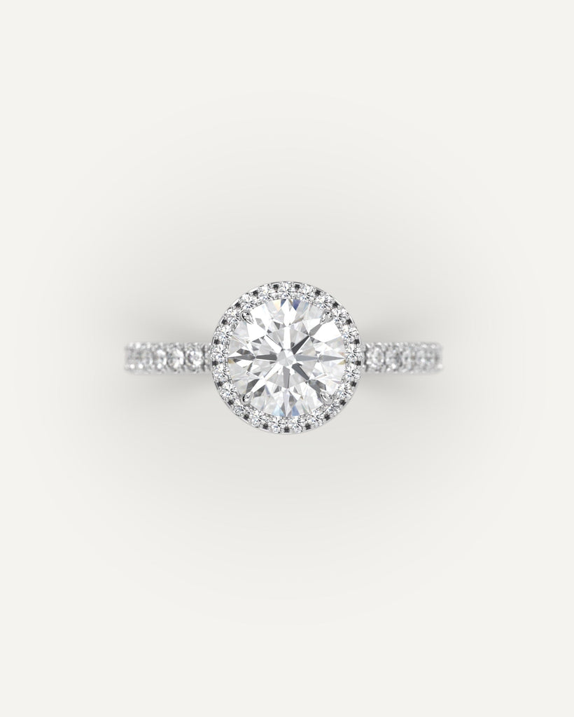 Halo Round Cut Engagement Ring 1 Carat Diamond