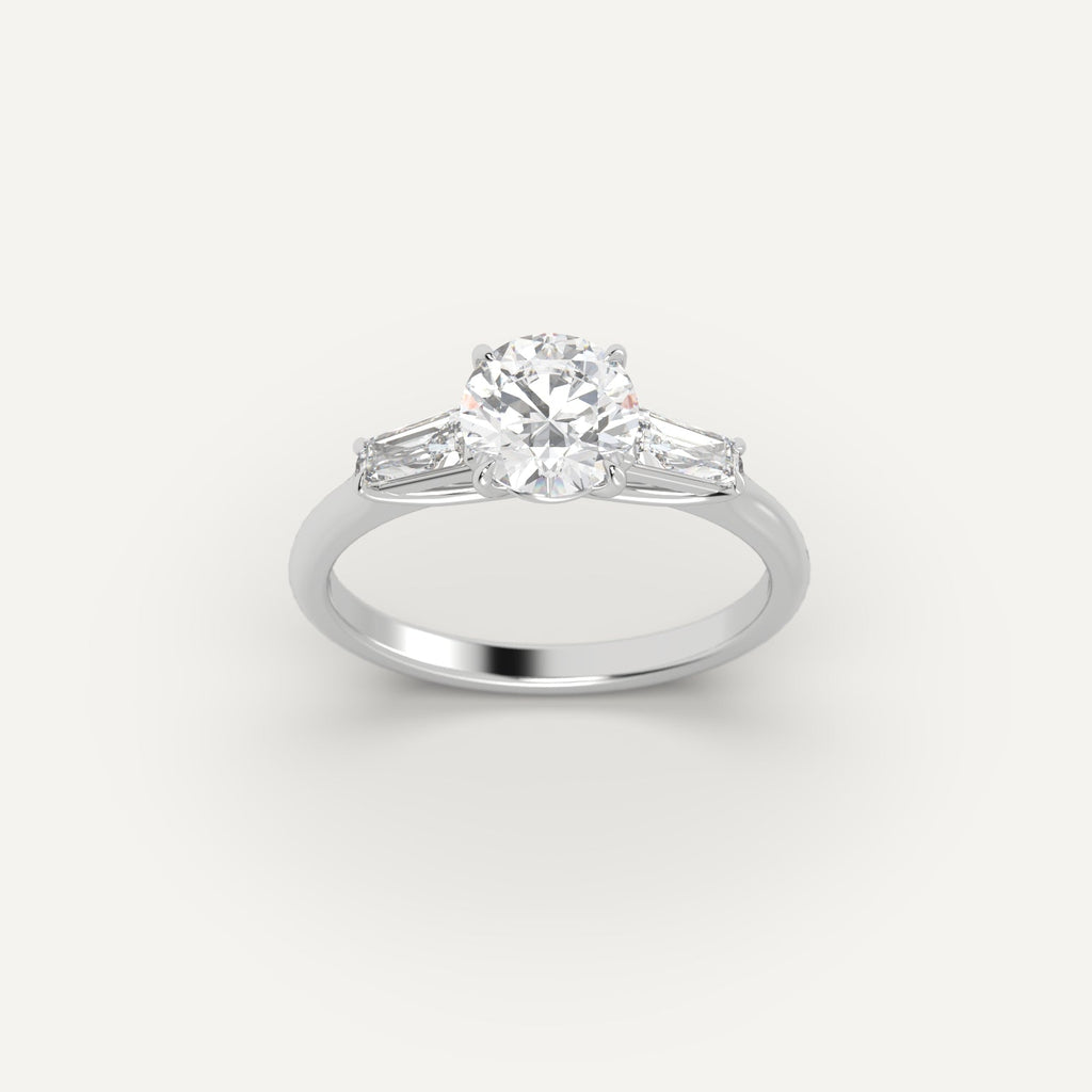 White Gold 1 Carat Engagement Ring On Woman's Hand