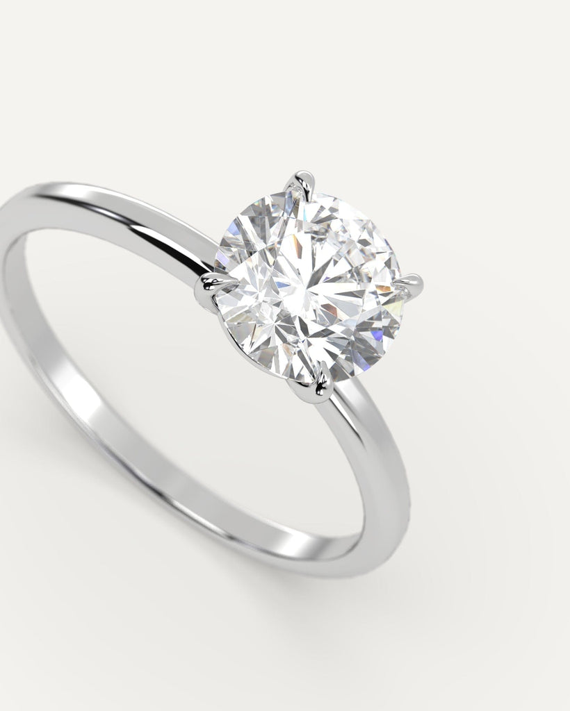 Solitaire Round Cut Engagement Ring 1 Carat Diamond