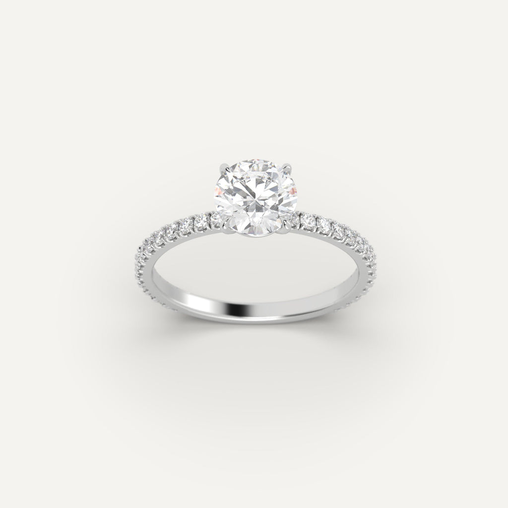 Platinum 1 Carat Engagement Ring On Woman's Hand