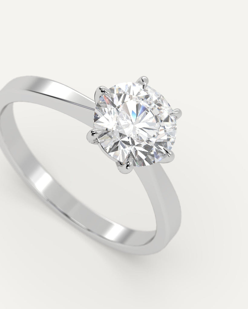 Cathedral Round Cut Engagement Ring 1 Carat Diamond