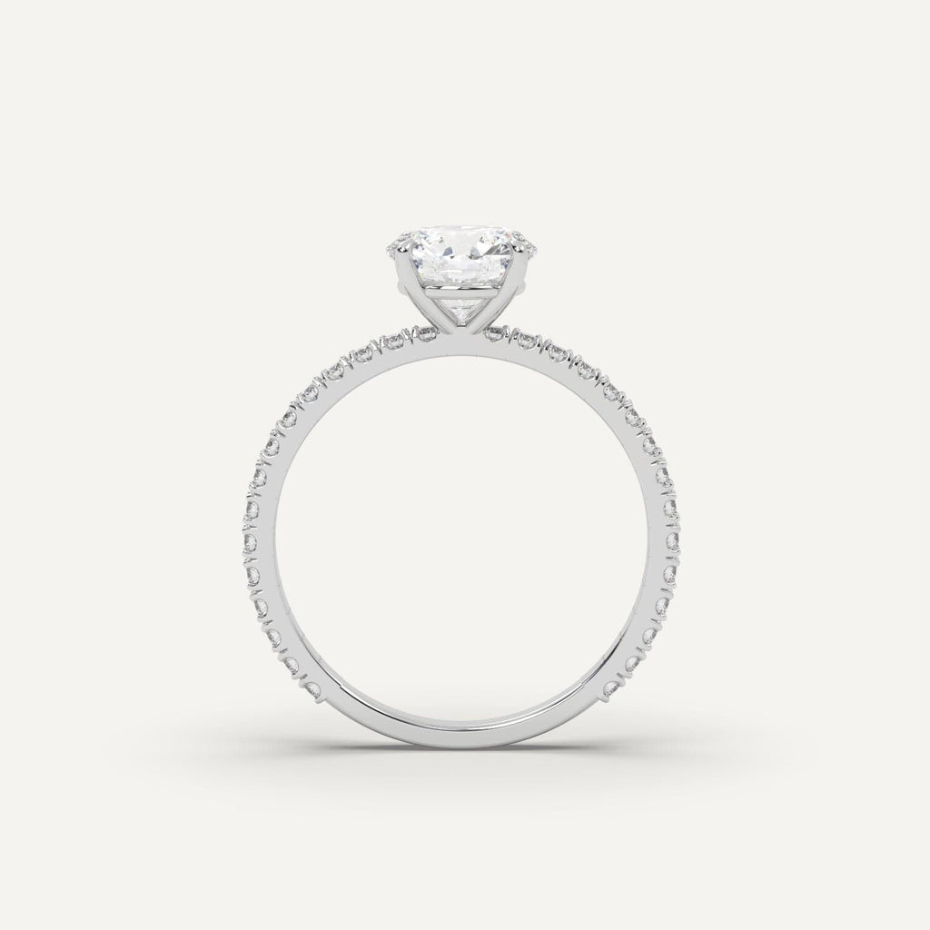 1 Carat Round Cut Engagement Ring In Platinum