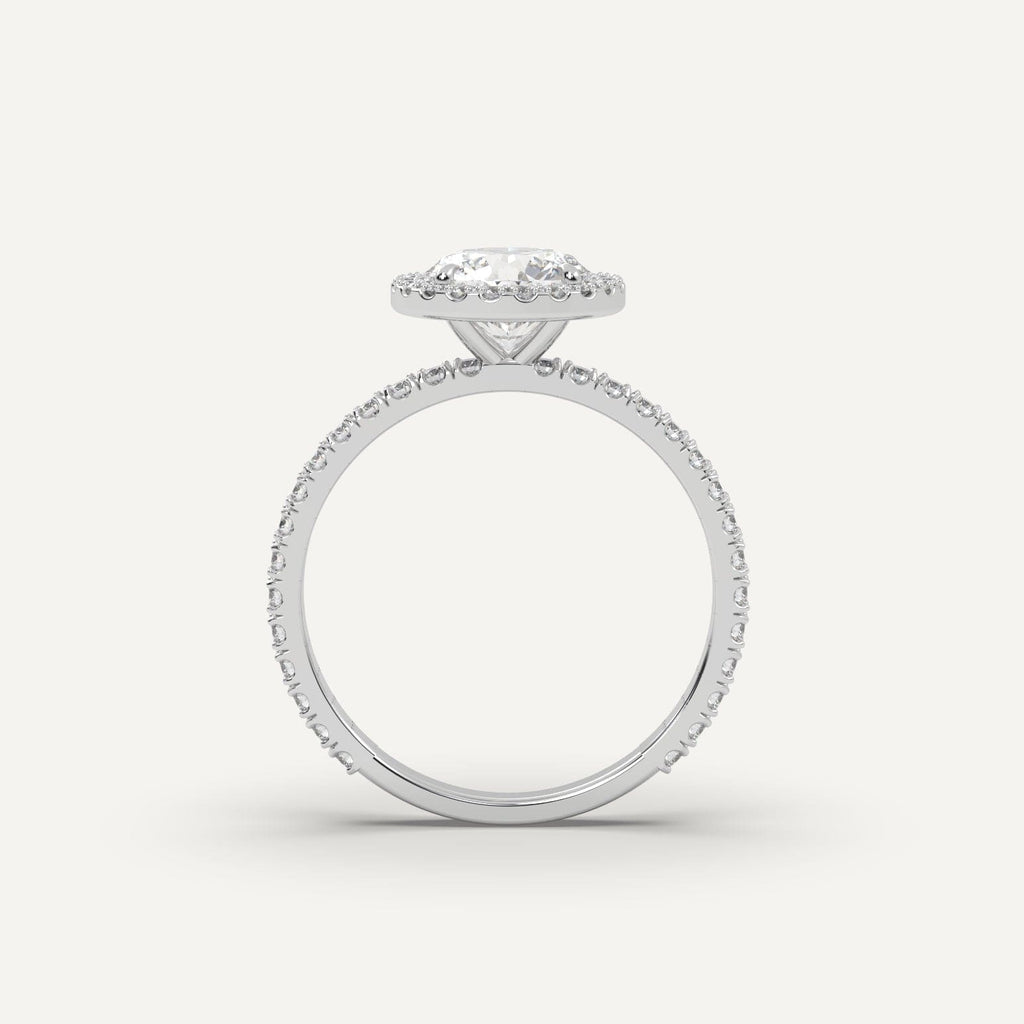 1 Carat Round Cut Engagement Ring In Platinum