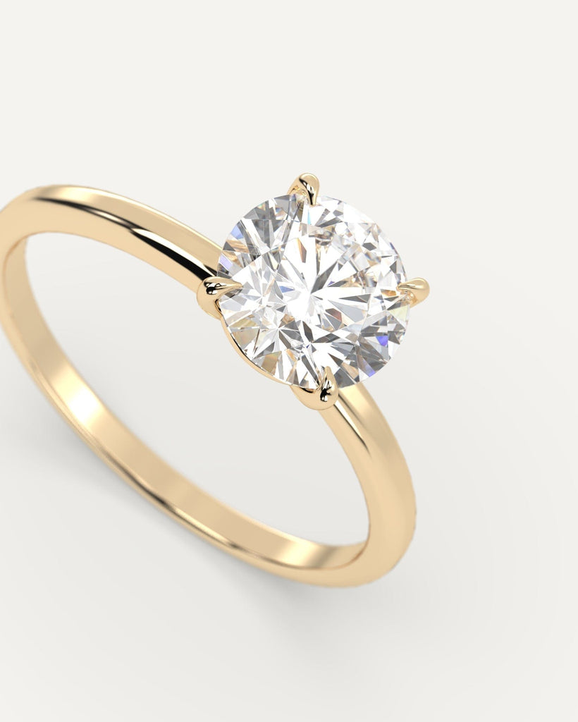 Solitaire Round Cut Engagement Ring 1 Carat Diamond